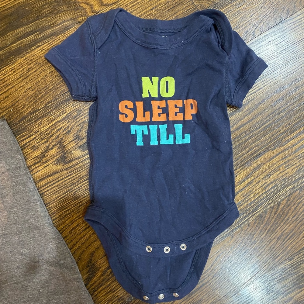 No sleep till brooklyn onesie unisex 6-12 months worn once
